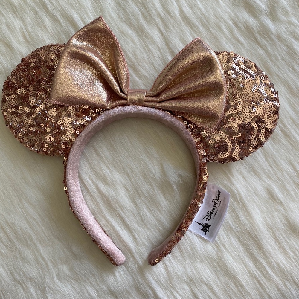 Disney Rose Gold Sequined Minnie Mouse Ears